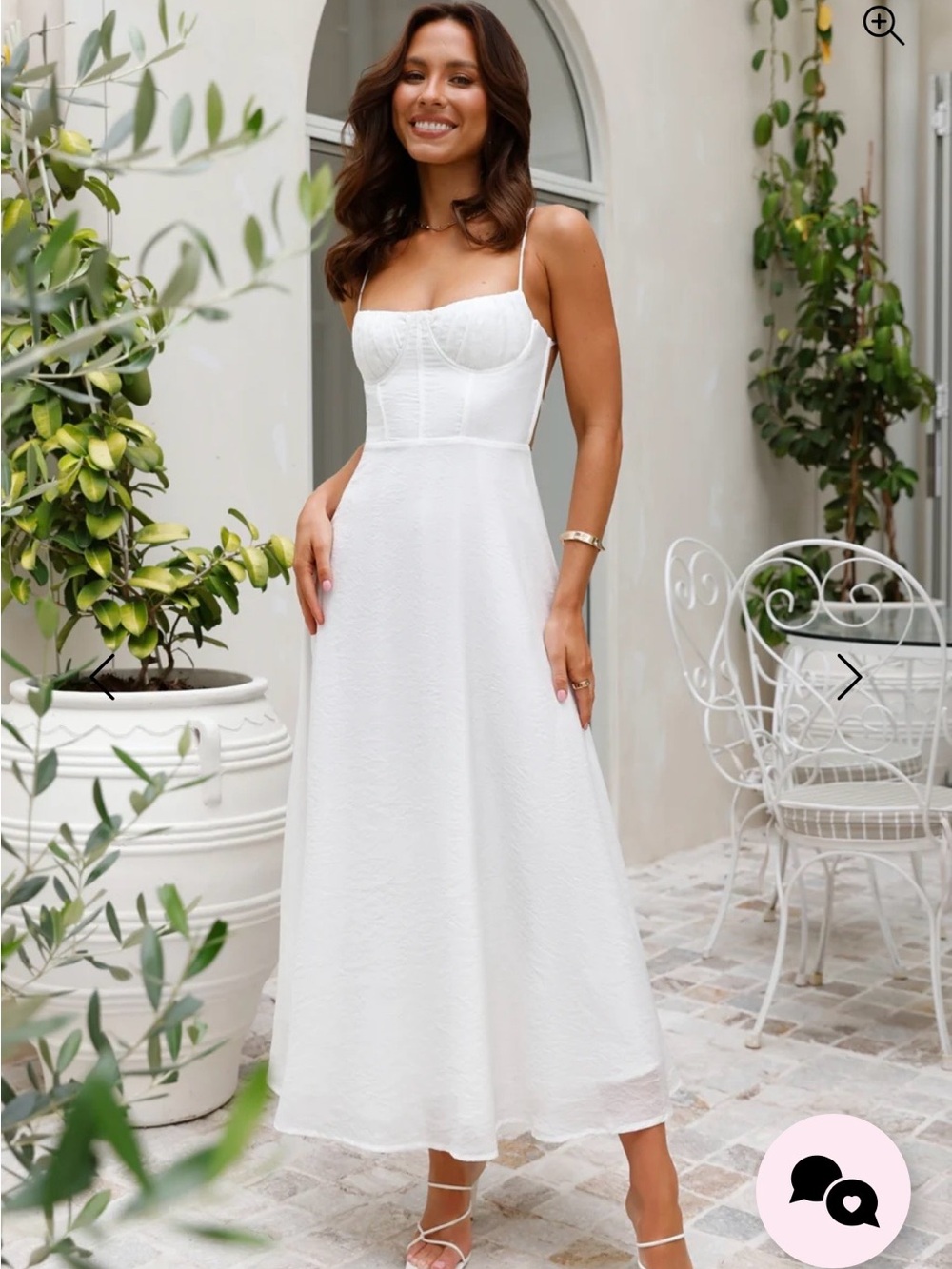 Hello Molly White Spaghetti Strap Maxi Dress